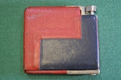 Портсигар с бензиновой зажигалкой "Perplex". Кожа. Металл. Клеймо. Германия. 1930-1940е. 