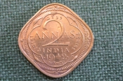  Монета 2 анны 1942 года. Two annas. Индия, India. Георг VI.