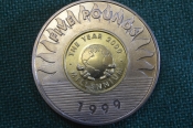 Монета 5 фунтов 1999 года. Five pounds. Миллениум, Millenium. Гернси, Guernsey. Елизавета II. 