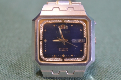 Часы наручные Ориент Кристалл, Orient Crystall. 21 камень. Календарь, автоподзавод. На ходу. Japan.