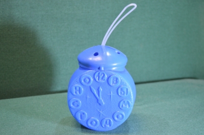 Коробка для Новогоднего подарка "Часы 12 бьют". Синяя. СССР.