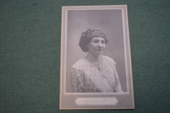 Фотография старинная визит портрет. Девушка. Кулон. Мода. Луарсабов. Ашхабад. Царская Россия. 1914 