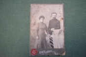 Фотография визитка старинная. Семейная пара. Фото Калякина. Чистополь. Казань. Царская Россия. 