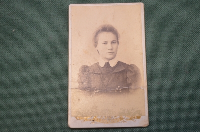 Фотография визитка старинная. Девушка. Фото Вепрейского. Чистополь. Царская Россия. 