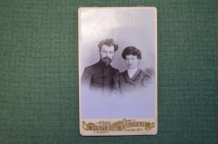 Фотография старинная. Семейная пара. Фото Прогресс. Кизил-Арват. Туркмения. Царская Россия. #O9