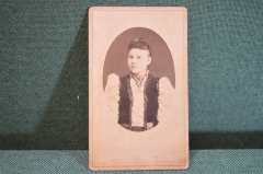 Фотография старинная визит портрет. Девушка Татарка. Мода. Царская Россия.