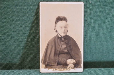 Фотография старинная. Пожилая дама в шляпке. Мода. Фото Вепрейского. Чистополь. Царская Россия. 