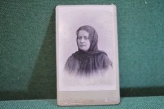Фотография старинная. Девушка в платке. Мода. Фото Иванова. Казань. Царская Россия. 1904 год.