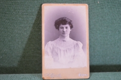 Фотография старинная. Девушка. Мода. Фото Иванова. Казань. Царская Россия. 1908 год. #1