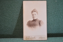 Фотография старинная. Девушка. Мода. Фото Федоров. Казань. Царская Россия. 1900 год.