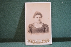 Фотография визитка старинная. Девушка. Фото Вепрейского. Самара. Царская Россия. 1900 год.