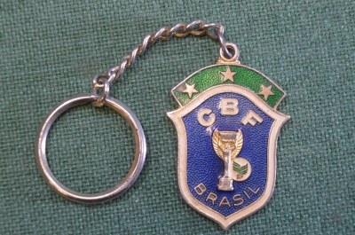 Брелок "CBF, Футбольная команда Бразилии". Футбол. Brasil, Бразилия. EDGARD. Тяжелый металл.