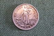 Монета 20 сентаво 1944 года. Twenty centavos. Серебро. Филиппины, США. Filipinas