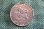 Монета 1 шиллинг 1958 года. One Shilling. Туземец с копьем. Елизавета II. New Zealand Новая Зеландия Монета 1 шиллинг 1958 года. One Shilling. Туземец с копьем. Елизавета II. New Zealand Новая Зеландия