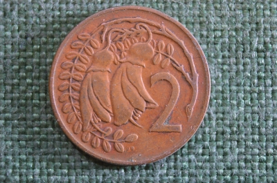 Монета 2 цента 1972 года. Two cents. Елизавета II. New Zealand. Новая Зеландия.