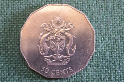 Монета 50 центов 2005 года. Fifty Cents. Елизавета II. Solomon Islands. Соломоновы Острова.