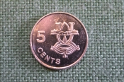 Монета 5 центов 2005 года. Five Cents. Елизавета II. Solomon Islands. Соломоновы Острова.