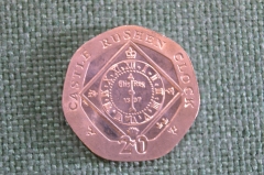 Монета 20 пенсов 2006 года. Castle Rushen Clock. Twenty pence Елизавета II. Isle of Man. Остров Мэн.