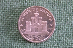 Монета 5 пенсов 2006 года. Tower of Refuge. Five. Елизавета II. Isle of Man. Остров Мэн.