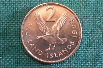 Монета 2 пенса 1998 год. Falkland Islands. Two pence. Елизавета II. Фолкленды.