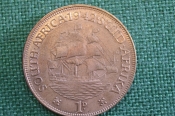 Монета 1 пенни 1942 год. South Africa. Suid-Afrika. One penny. Георг VI. ЮАР.