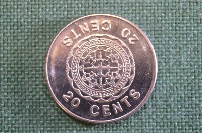 Монета 20 центов 2005 год. Solomon Islands. Twenty Cents. Елизавета II. Соломоновы Острова.