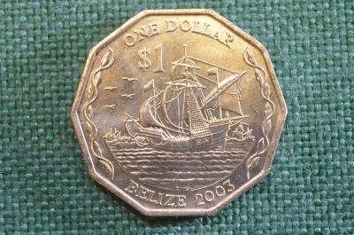 Монета 1 доллар 2003 год. One Dollar. One dollar. Belize 2003. Елизавета II. Белиз.