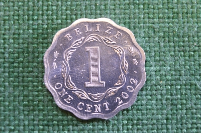 Монета 1 цент 2002 год. Belize. One Cent. Елизавета II. Белиз.