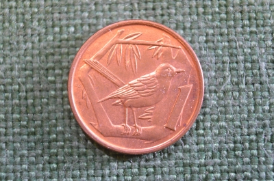 Монета 1 цент 1996 год. Cayman Islands. One cent. Елизавета II. Каймановы Острова.