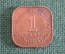 Монета 1 цент 1945 год. Malaya. One Cent. Георг VI. Малайя.