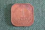 Монета 1 цент 1945 год. Malaya. One Cent. Георг VI. Малайя.