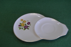 Блюдце фарфоровое, блюдечко для чашки и ложки. Цветы. Фарфор Remeco Collection 2003.