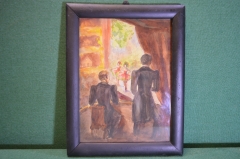 Картина, рисунок "Кабаре". Акварель. Художник А.С. Коновалова, 1909 год.