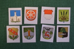 Карточка, вкладыш "Гербы. Wappen-Schau" (8 штук). Реклама Garbaty, Берлин. #O3