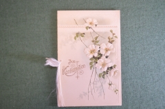 Открытка старинная "Цветы". Тиснение. Glückwunsch, поздравление. Германия. #O2