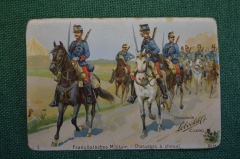 Карточка, вкладыш "Армия, Французская кавалерия (Chasseurs à cheval)" Реклама какао Lobeck & Co #O2