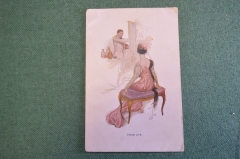 Открытка старинная "Из жизни From life". Девушки. Reinthal Newman. США. Америка. До 1917 года. #S4