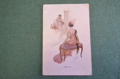 Открытка старинная "Из жизни From life". Девушки. Reinthal Newman. США. Америка. До 1917 года. #S4