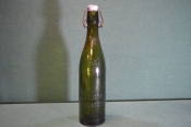 Бутылка пивная старинная. Рыцарь на коне. Фарфоровая пробка. Пиво Holsten. Винтаж.