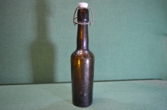 Бутылка пивная старинная. Фарфоровая пробка. Пиво Patzenhofer. Винтаж.