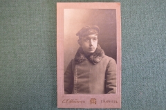 Фотография старинная "Юноша в форменной фуражке". Фот. Мендюк, г. Карачев. #F9