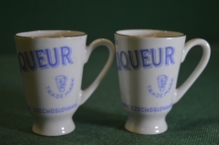 Рюмка ликерная фарфоровая "Carlsbad Becher's". Набор 2 штуки. Фарфор. Чехословакия периода СССР. #2