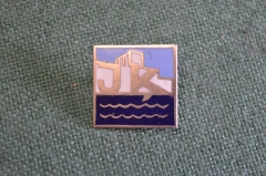 Знак значок JK. Тяжелый металл. Горячая эмаль. Европа. 1960е-1970е.