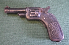 Игрушка Пистолет под пистоны. Металл. КУЖД. СССР. 1930е.