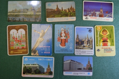 Календарик карманный "Интурист, Intourist". Подборка, 10 штук. #S6