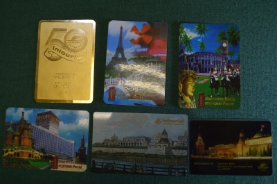 Календарик карманный "Интурист, Intourist". Подборка, 6 штук. #S6