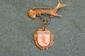 Знак значок. Гора Броккен. Brocken. Ведьма. Шабаш. Германия. 1960е.