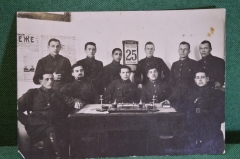 Фотография общая. Погранотряд ВЧК-ОГПУ. За столом. Ямполь. СССР. 1930 год.