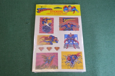 Наклейки винтажные "Супермен Superman". Набор запечатан. Америка. США. 1991 год. #9
