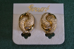 Серьги клипсы дизайнерские. Grosse. Christian Dior. Винтаж. Германия. #U 9